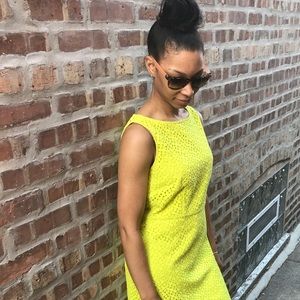 GAP green, lined eyelet dress. 100% Cotton.